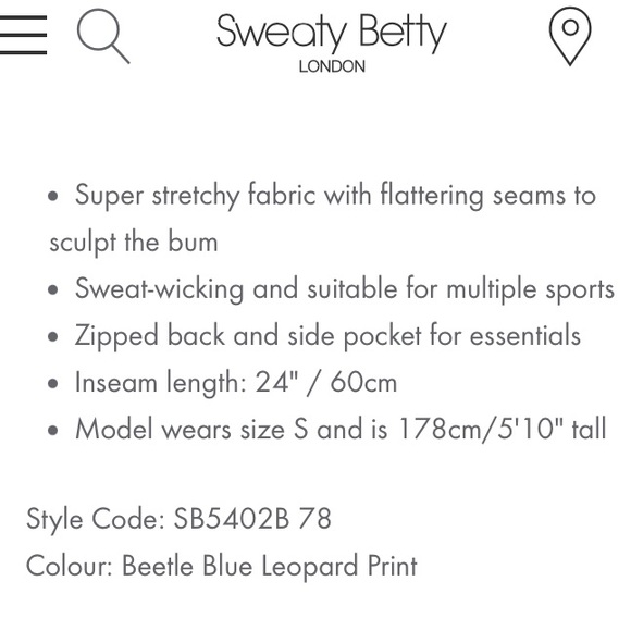 Sweaty Betty 7/8 Running Leggings - Picture 10 of 10